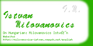 istvan milovanovics business card